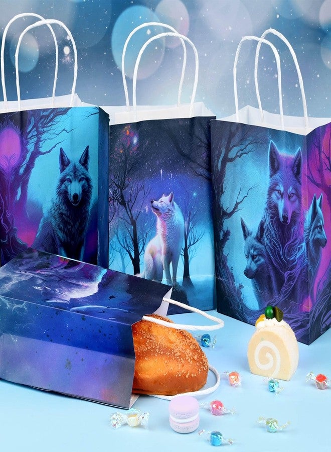 Bolsome 16Pcs Wolf Party Paper Gift Bags Wolf Candy Bags with Handles Wolf Goodie Favor Treat Bags for Wolf Theme Birthday Party Decorations - Image 4